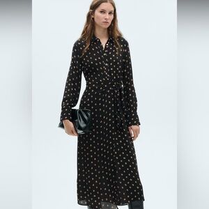 Mango Polka Dot shirt wrapDress